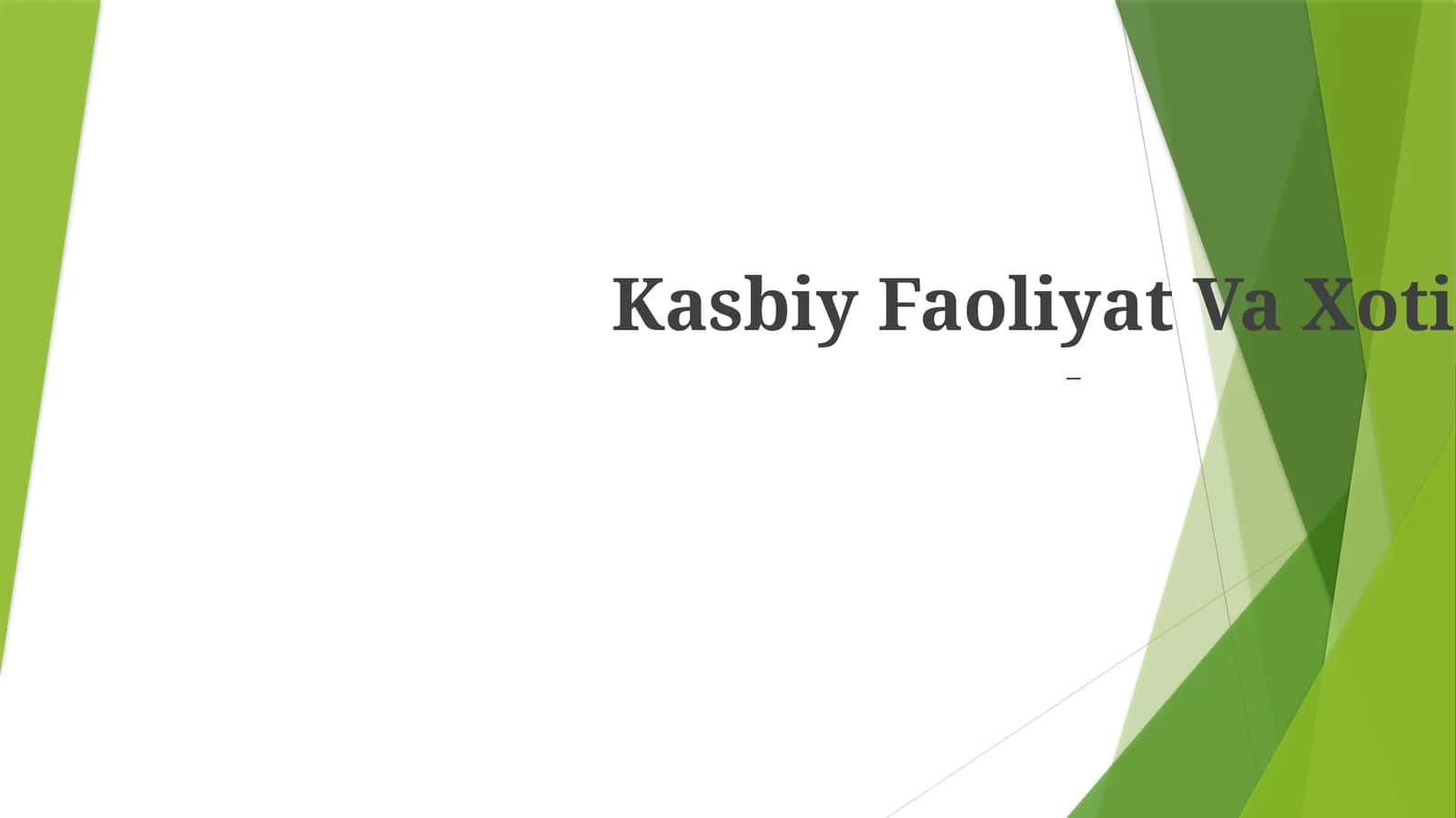 Kasbiy Faoliyat Va Xotira