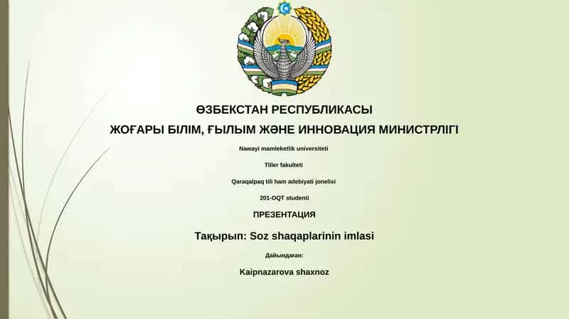 Soz shaqaplarinin imlasi