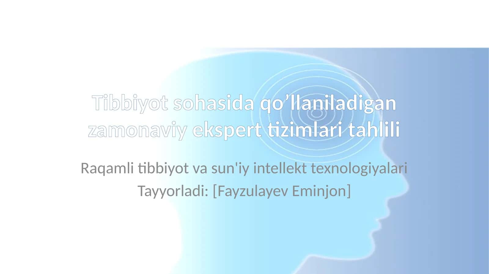Tibbiyot sohasida qo'laniladigon expertlar