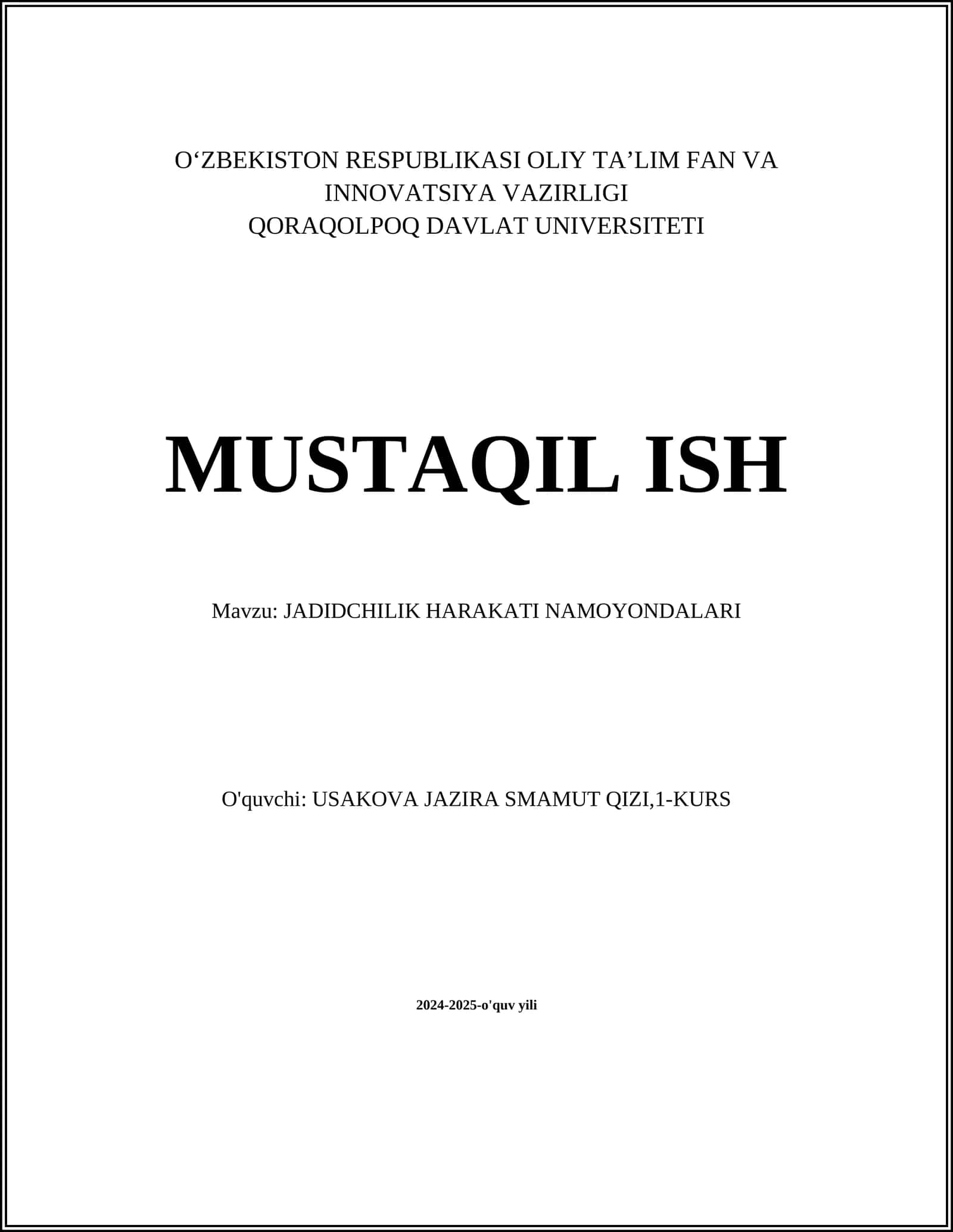 JADIDCHILIK HARAKATI NAMOYONDALARI