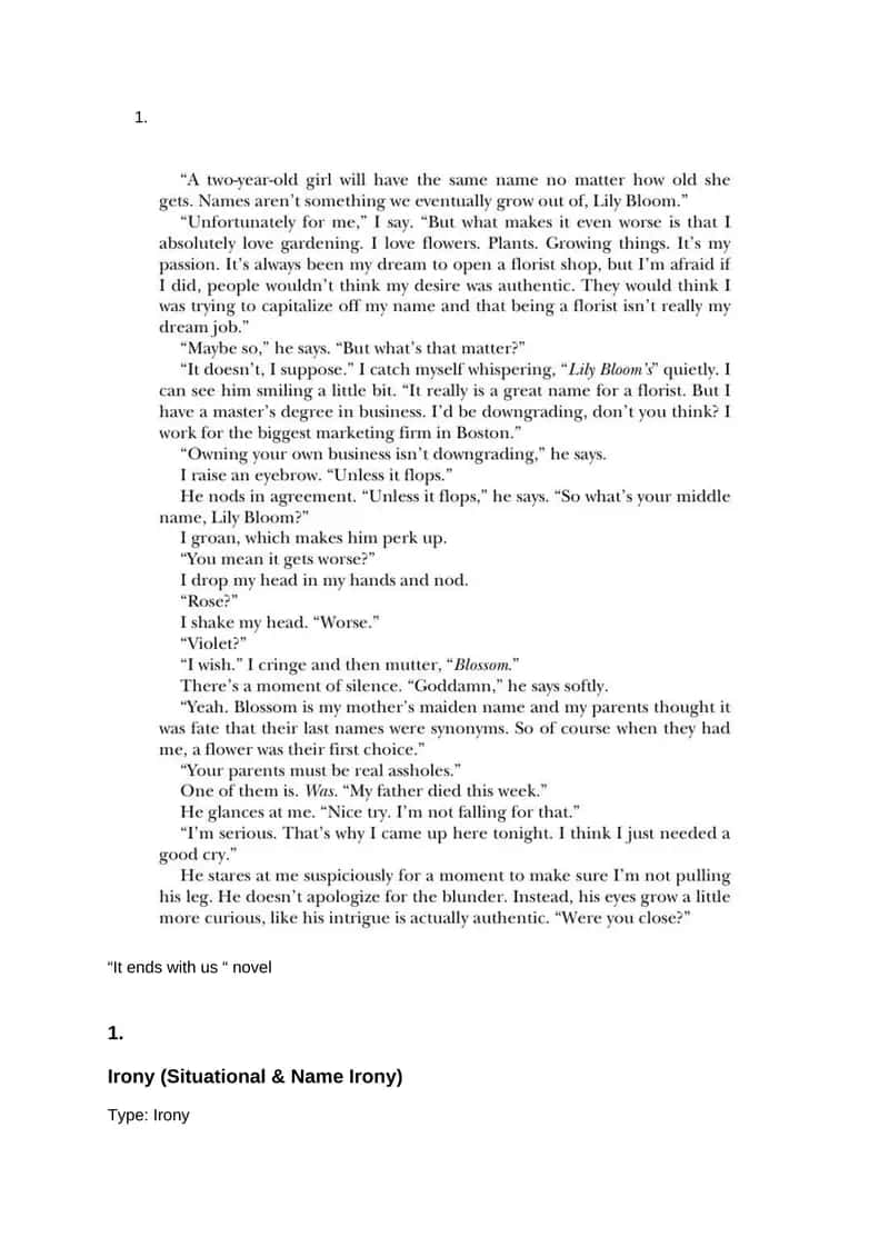 “It ends with us “ novel