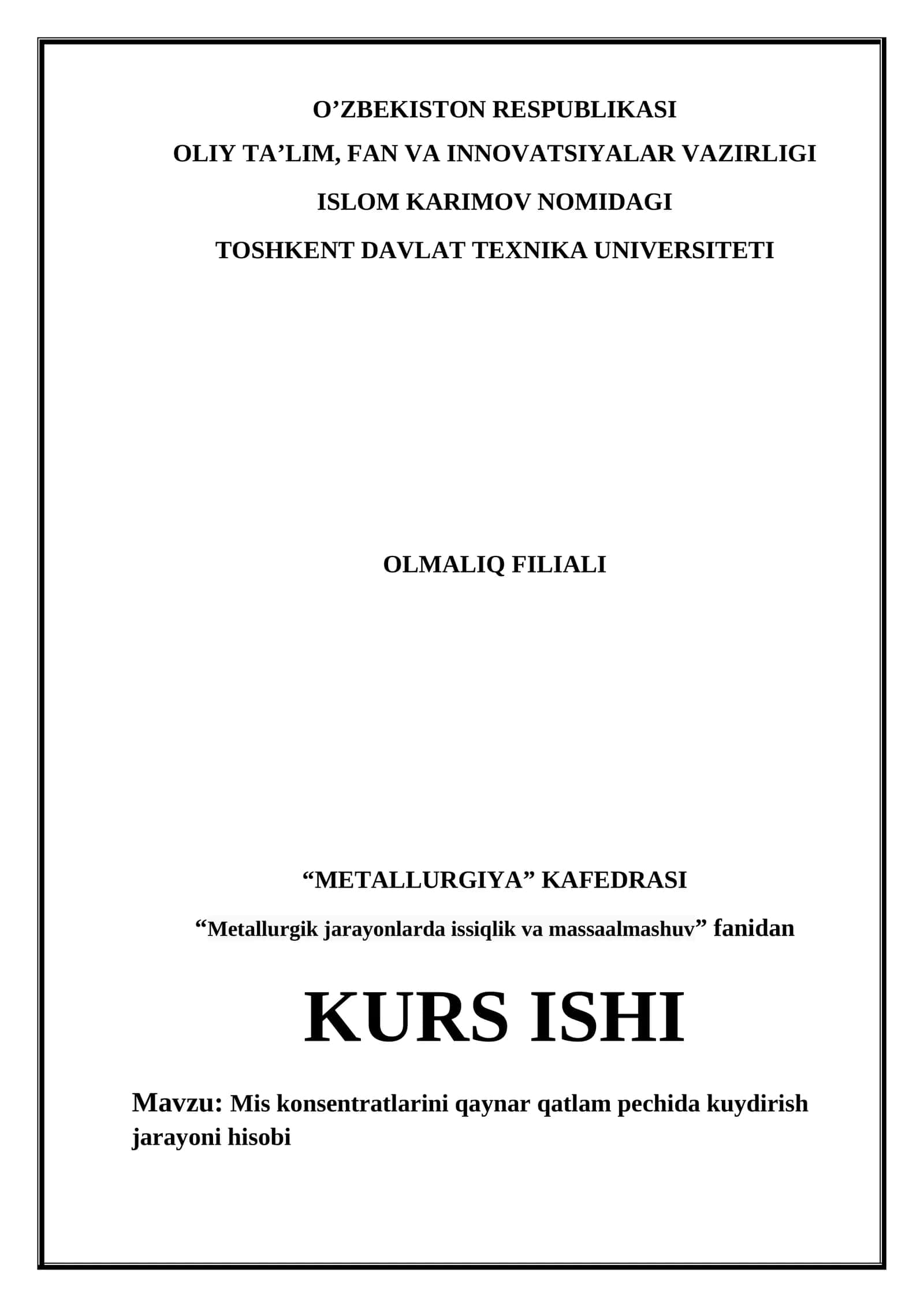 Misli shteynlarni gorizantal konvertda qayta ishlash jarayoni hisobi