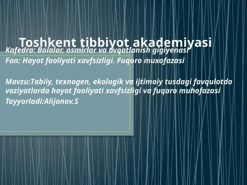 Toshkent Tibbiyot Akademiyasi
