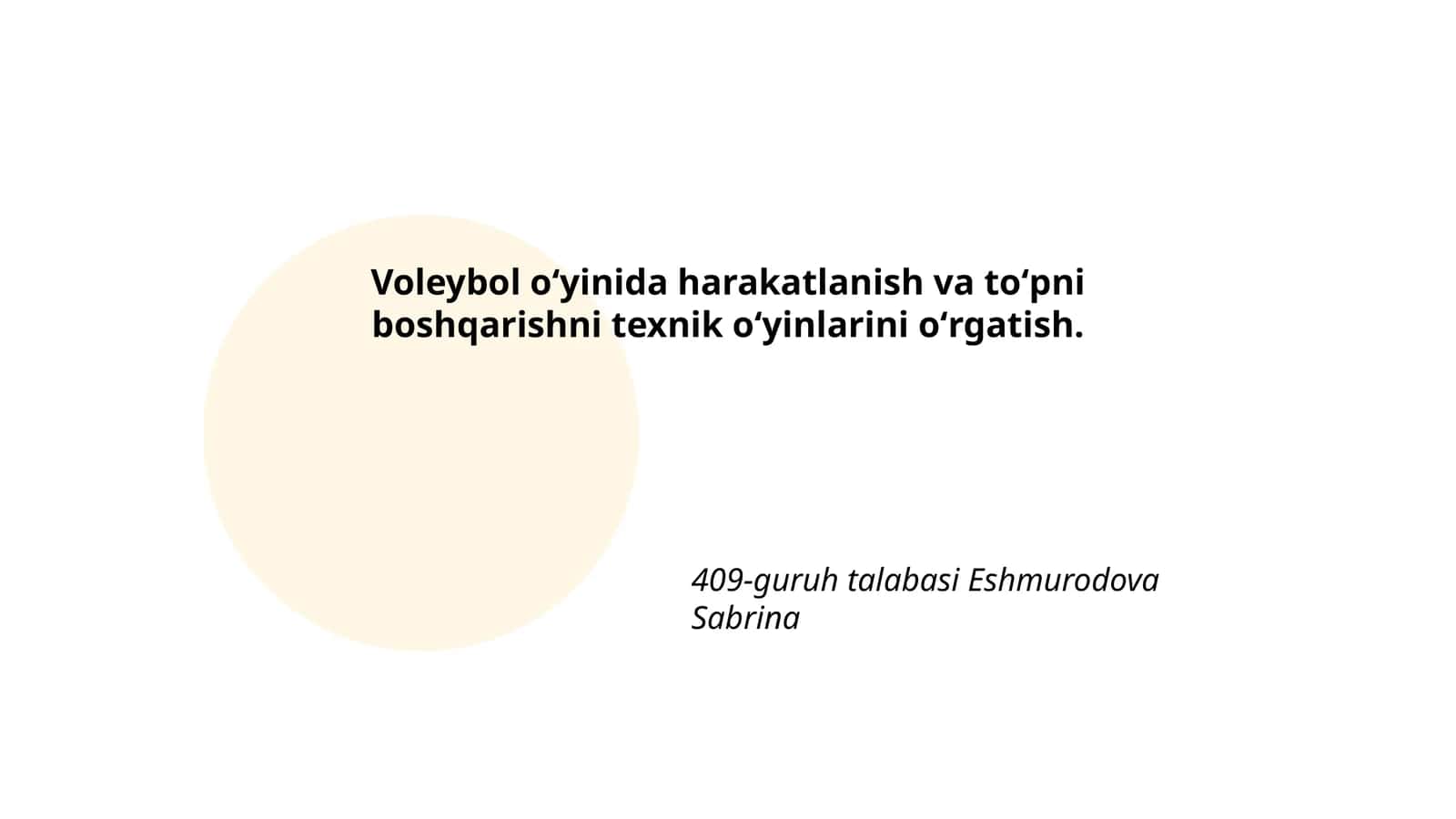 Voleybol oʻyinida harakatlanish va toʻpni boshqarishni texnik oʻyinlarini oʻrgatish
