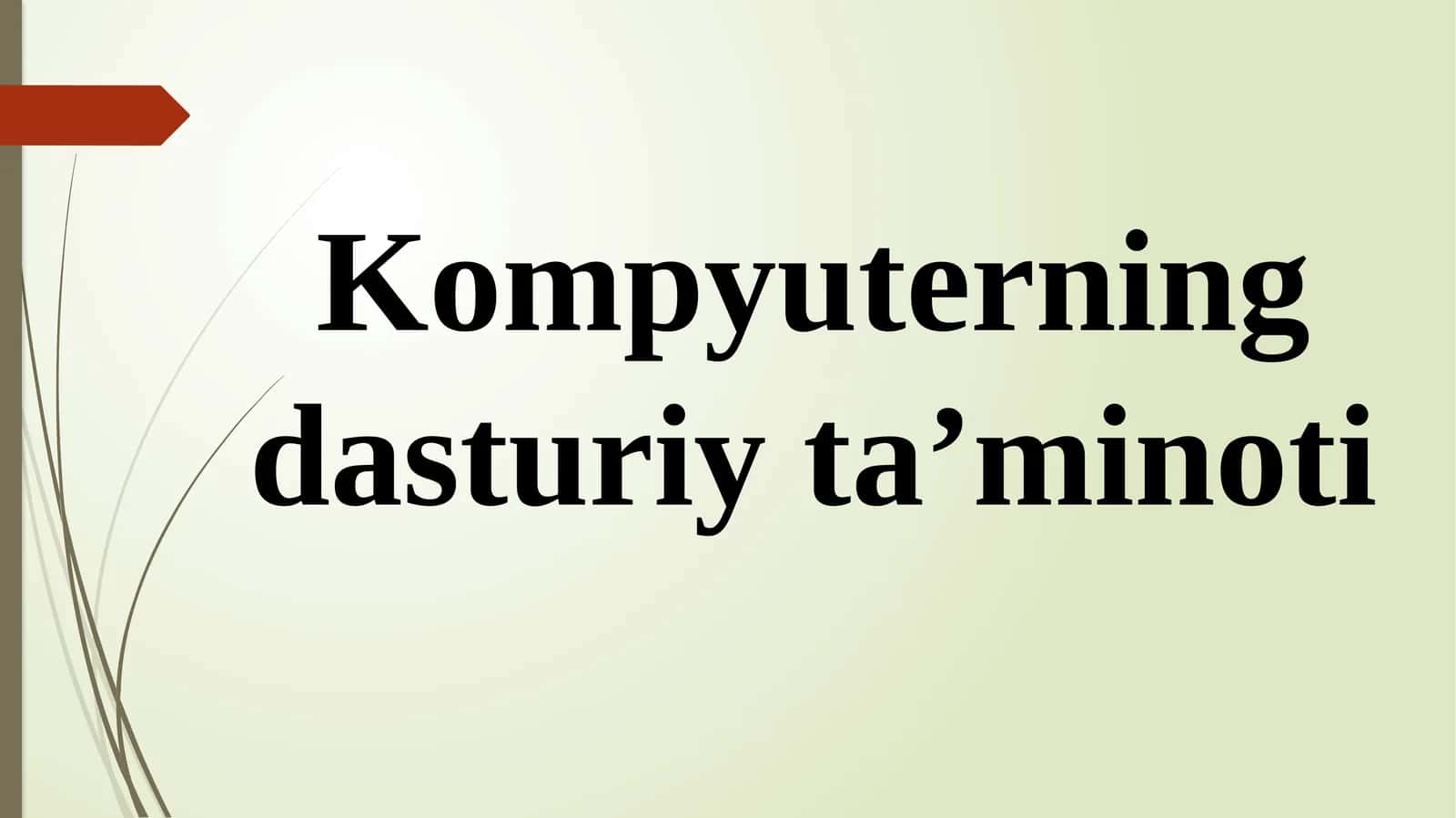 Kompyuterning dasturiy ta’minoti