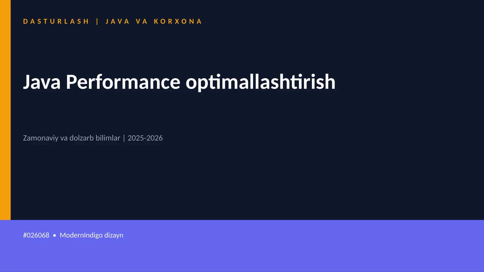 DASTURLASH | JAVA VA KORXONA