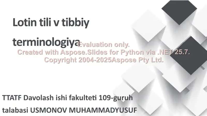 Lotin tili v tibbiy terminologiya