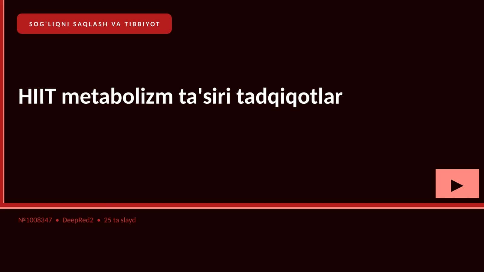 HIIT metabolizm ta'siri tadqiqotlar