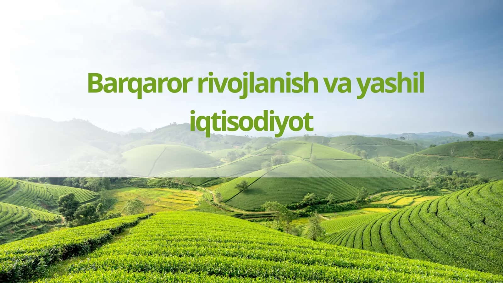Barqaror rivojlanish va yashil iqtisodiyot