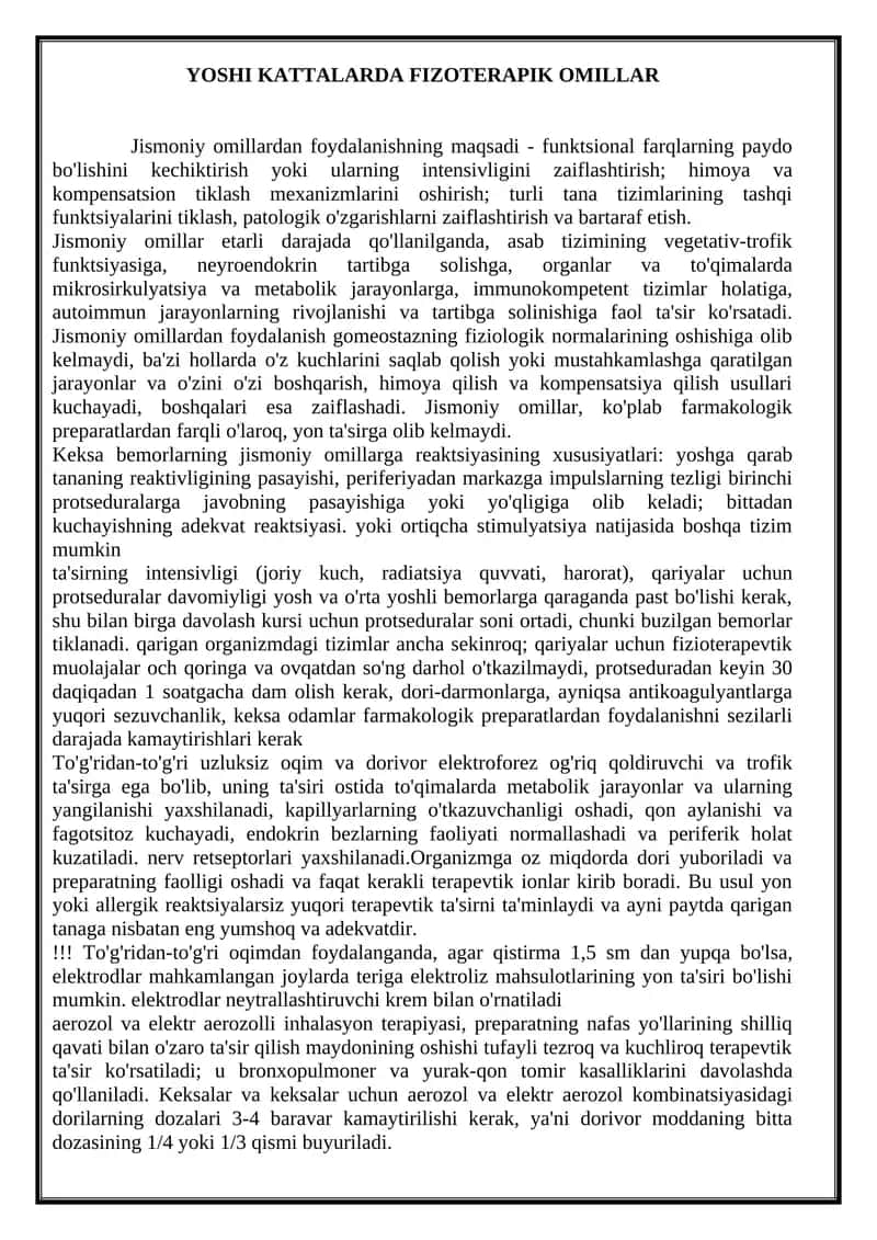 YOSHI KATTALARDA FIZOTERAPIK OMILLAR