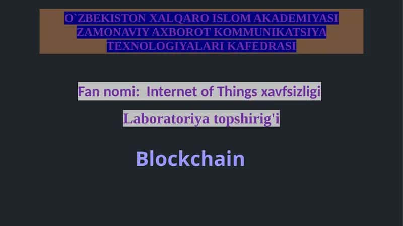 Internet of Things xavfsizligi