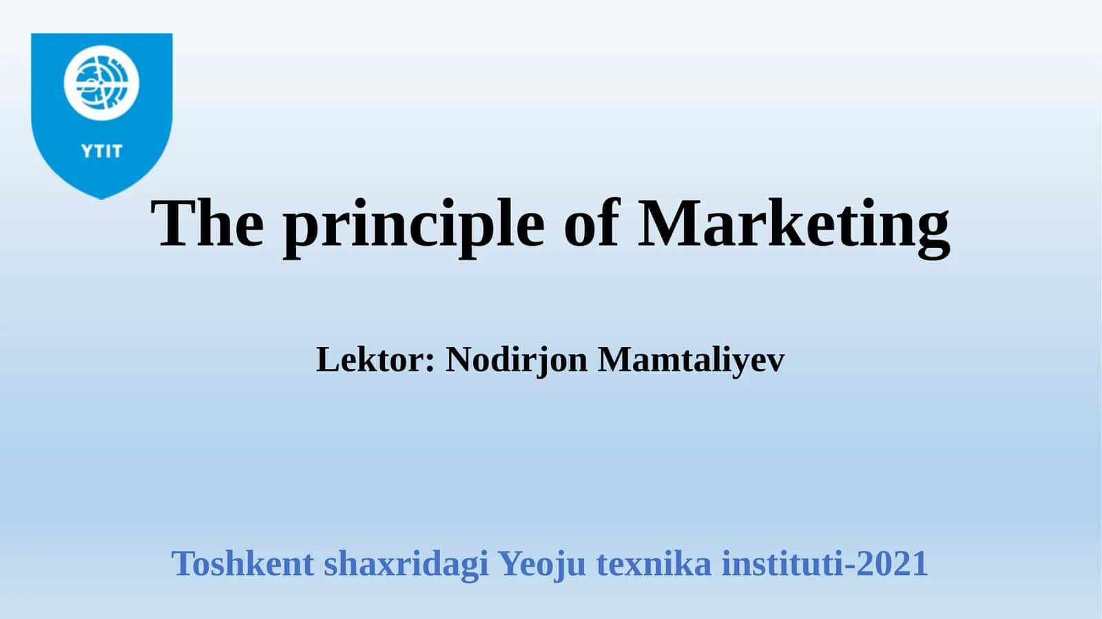 The principle of Marketing