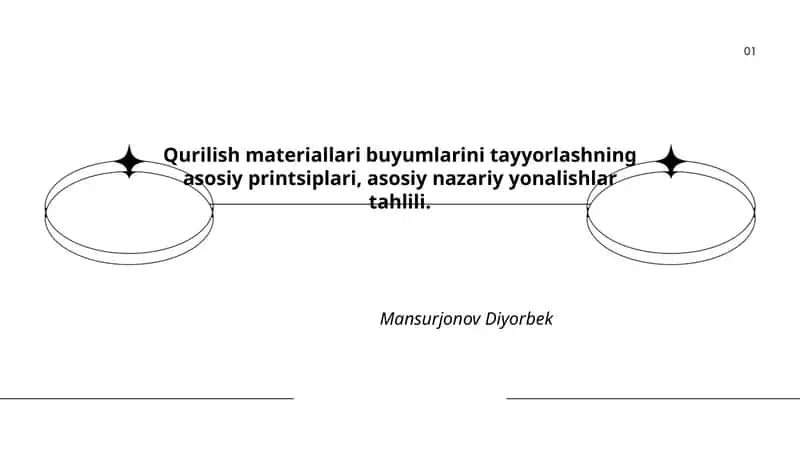 Qurilish materiallari buyumlarini tayyorlashning asosiy printsiplari