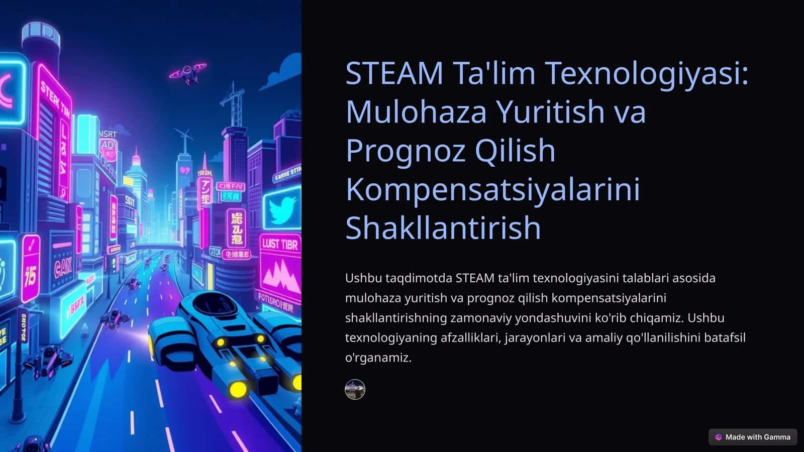 STEAM Ta'lim Texnologiyasi: Mulohaza Yuritish va Prognoz Qilish Kompensatsiyalarini Shakllantirish