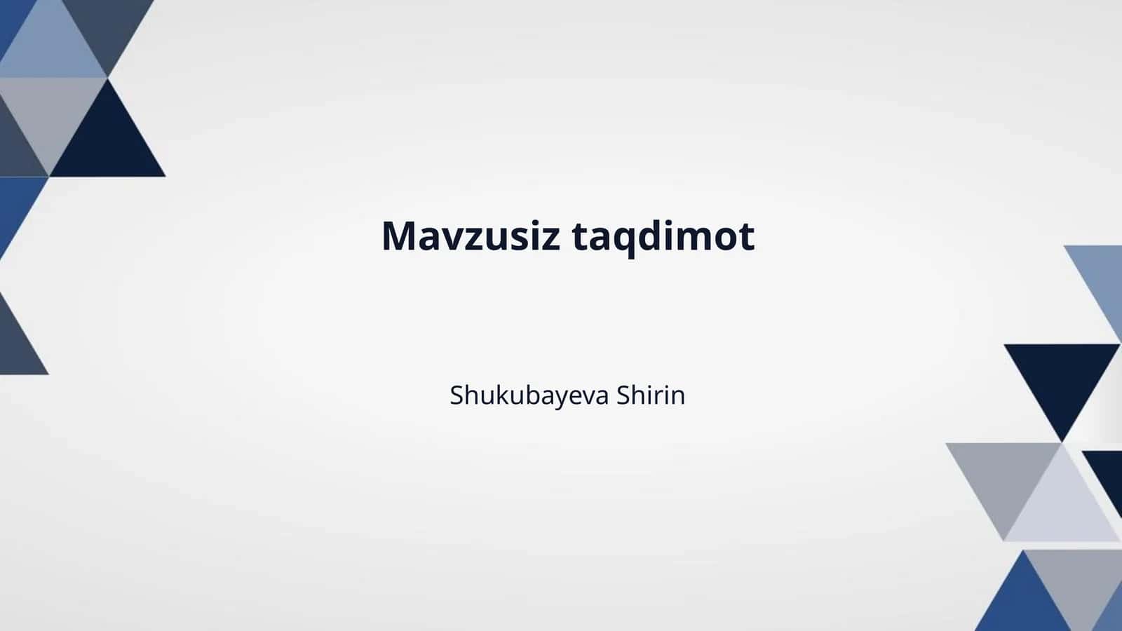 Mavzusiz taqdimot