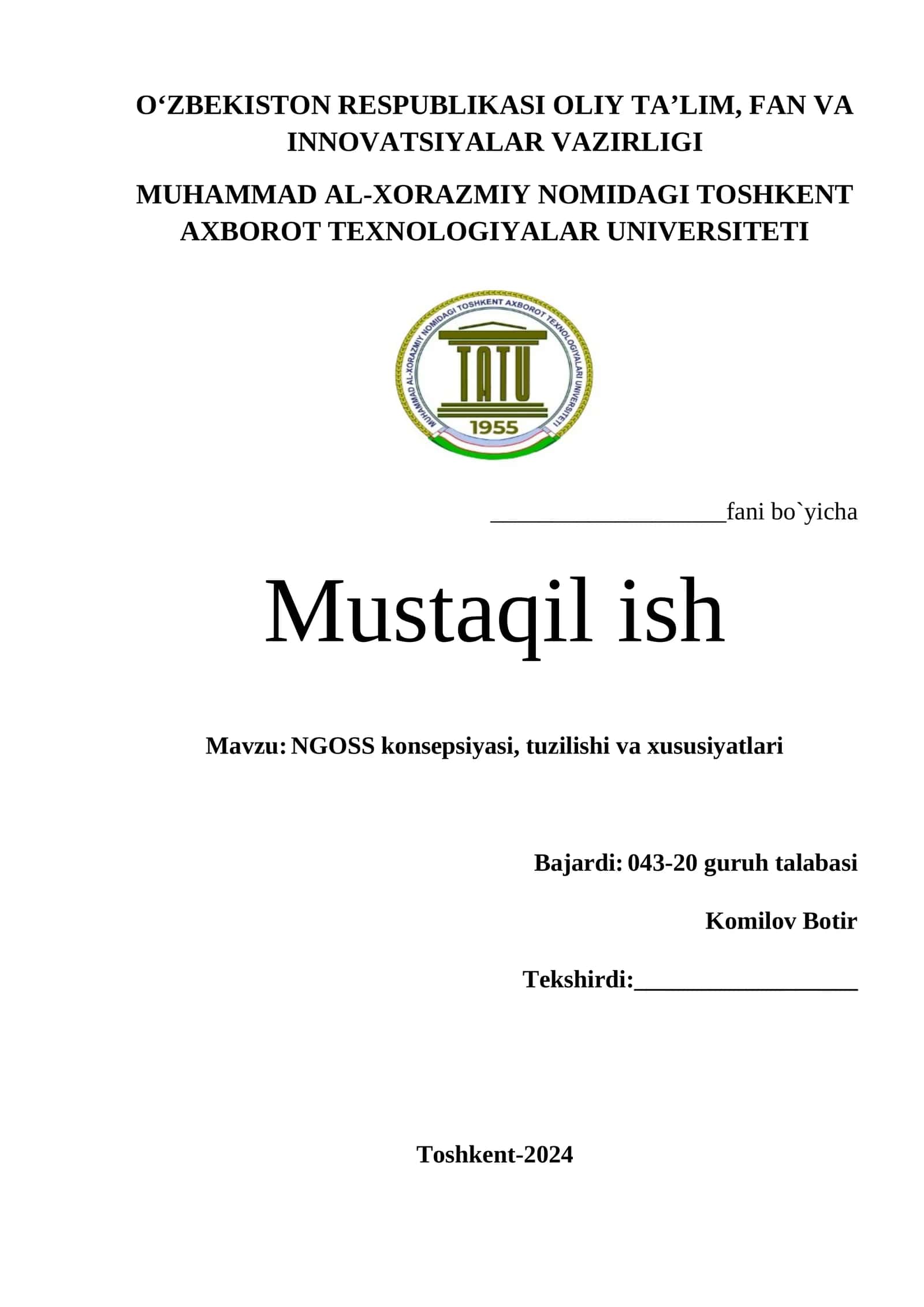 NGOSS konsepsiyasi, tuzilishi va xususiyatlari