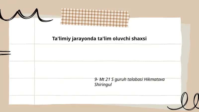 Ta'lim oluvchi shaxsi