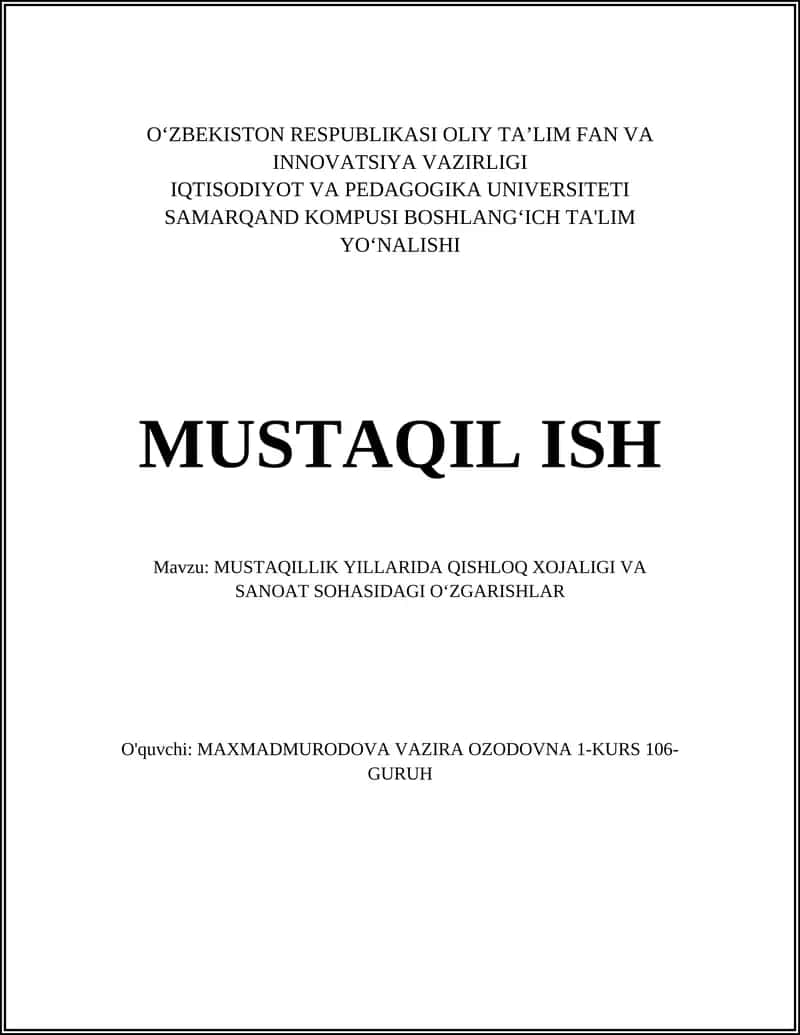 Qishloq xo‘jaligida yer islohotlari va dehqon bozorining paydo bo‘lishi