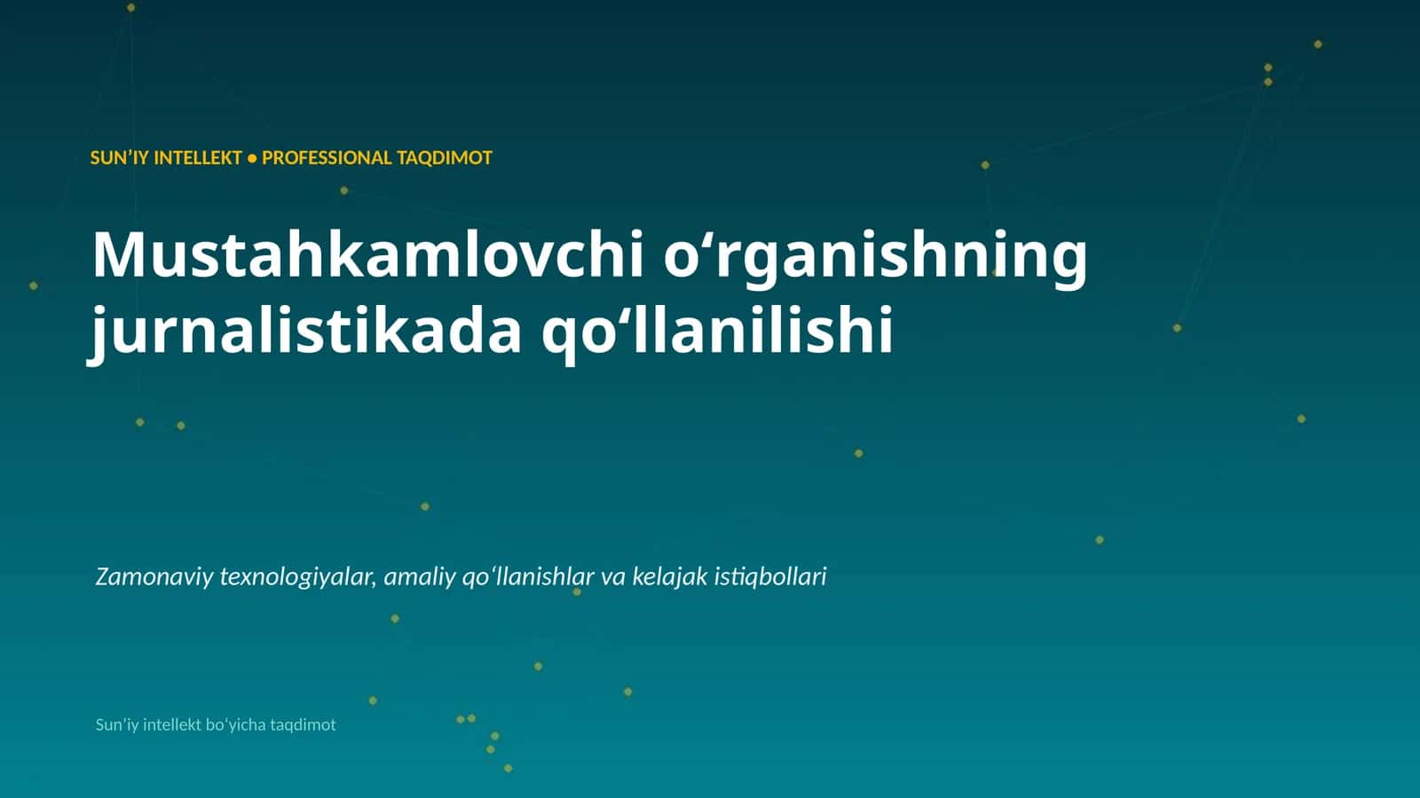Mustahkamlovchi oʻrganishning jurnalistikada qoʻllanilishi