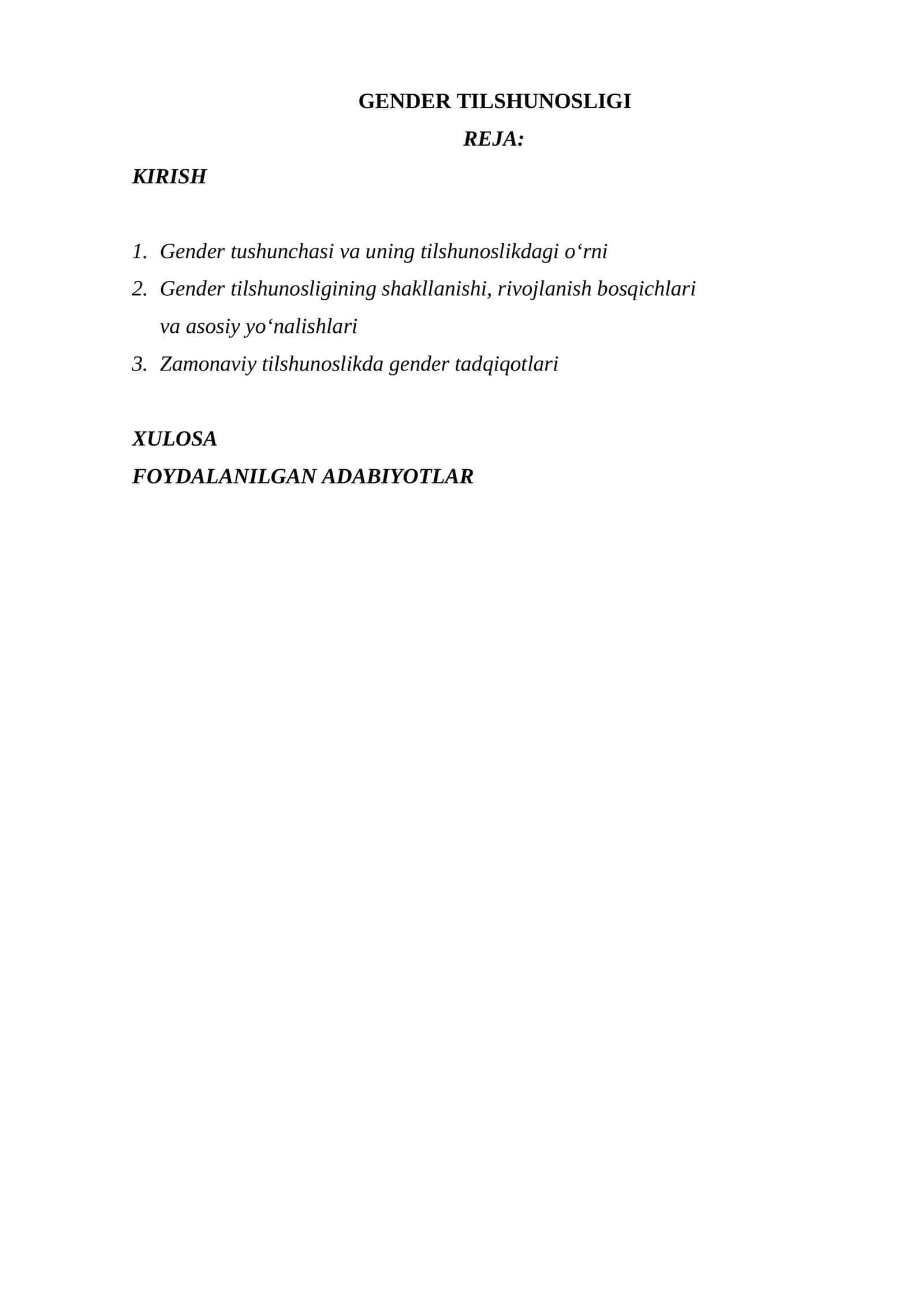 GENDER TILSHUNOSLIGI