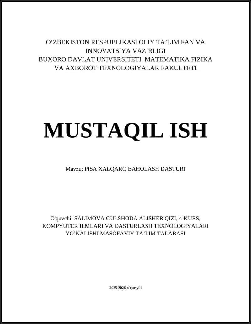 PISA Xalqaro Baholash Dasturi