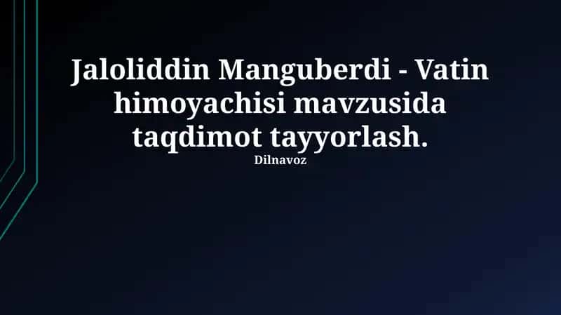 Vatin himoyachisi mavzusida taqdimot tayyorlash