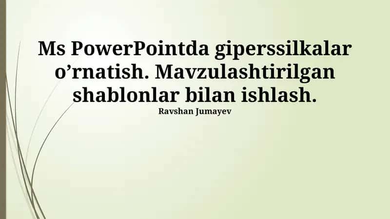 Giperhavolalar PowerPoint-da