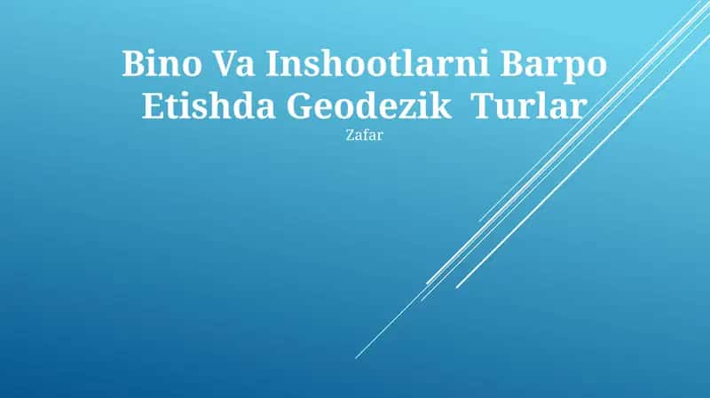 Geodeziya ekskursiyalari