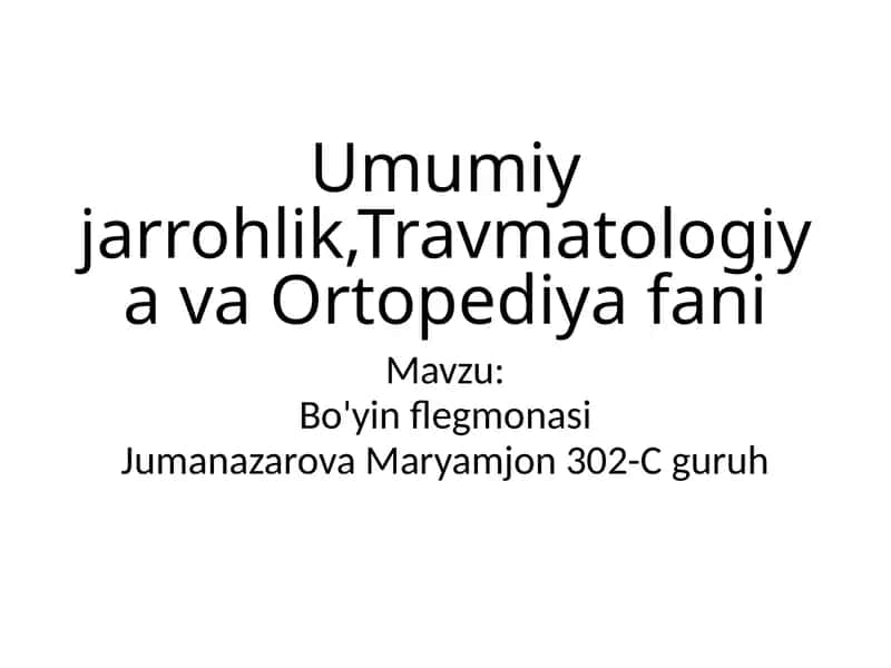 Bo'yin flegmonasi