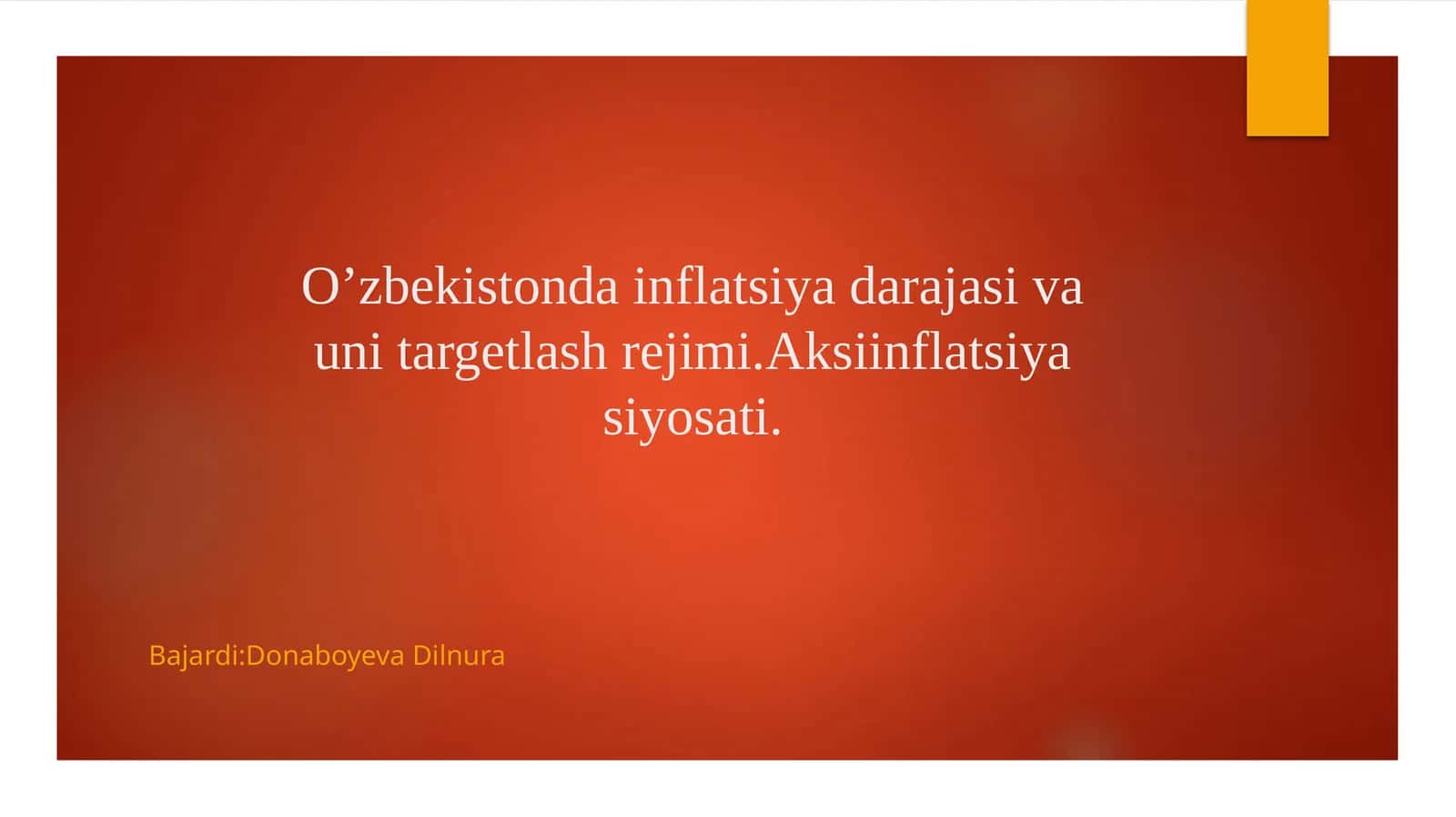 Inflatsiya darajasi va uning tarkibiy qismlari