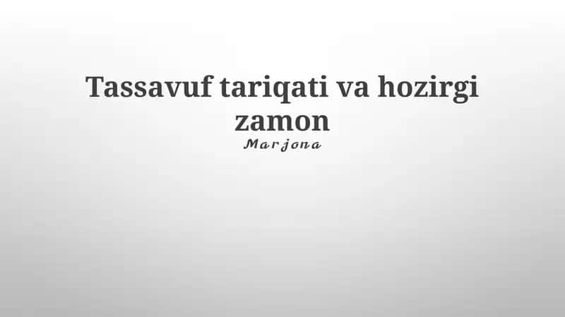 Sufizm va ekologik muammolar