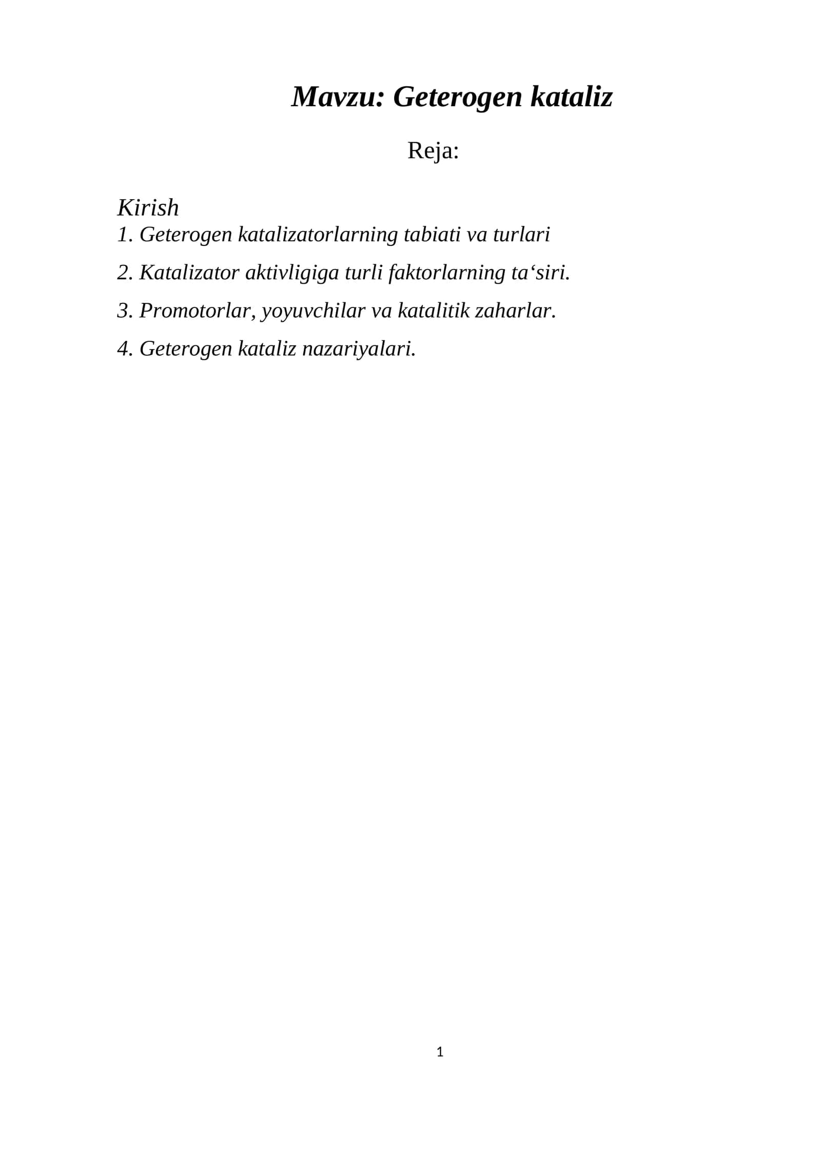 Geterogen kataliz