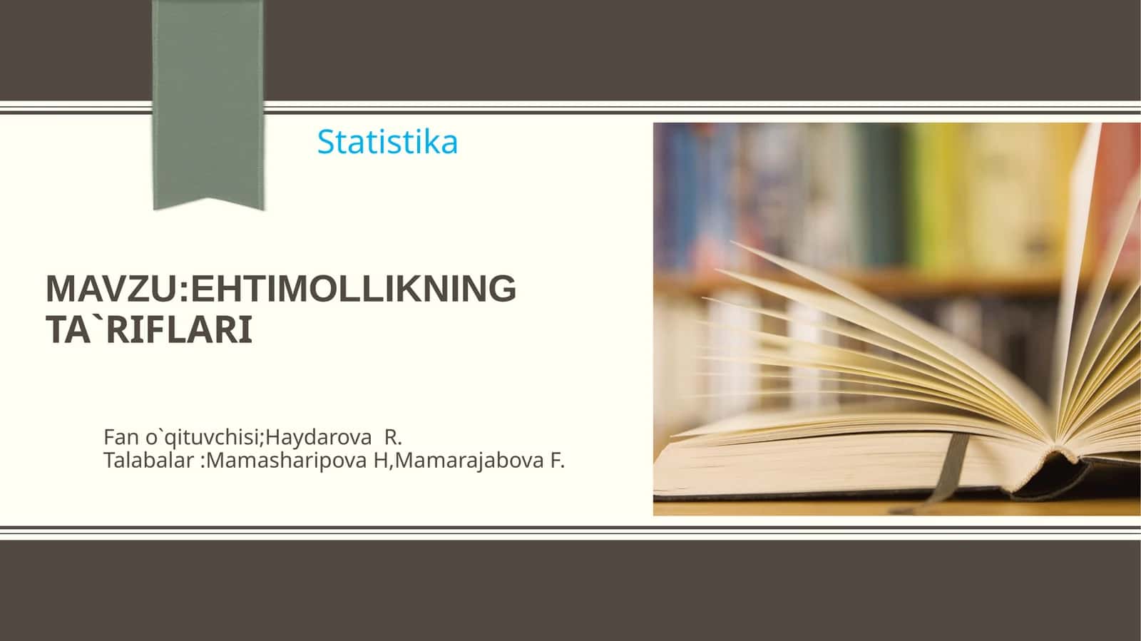 Ehtimollikning ta`riflari