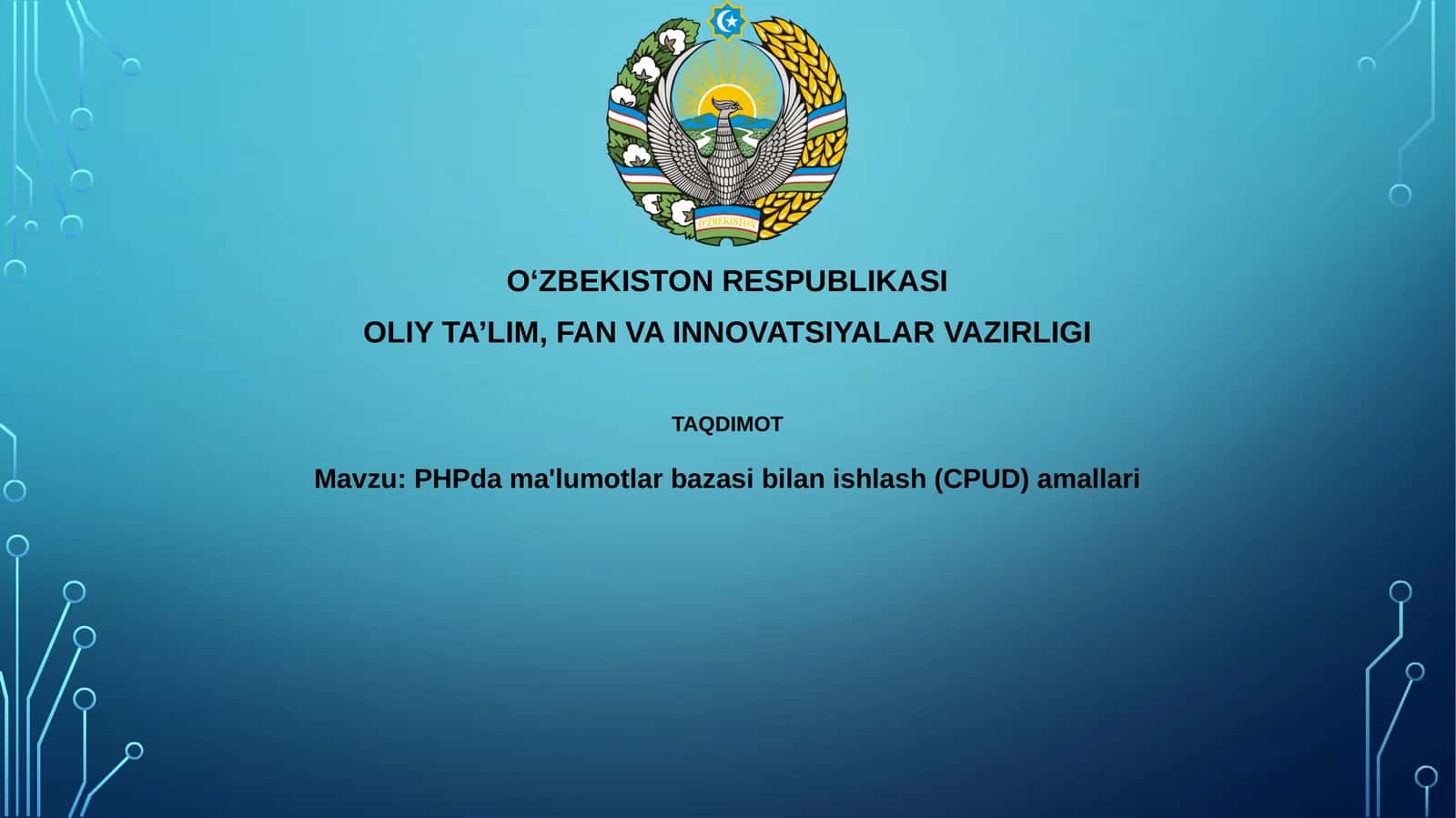 PHPdama'lumotlarbazasibilanishlash(CPUD)amallari