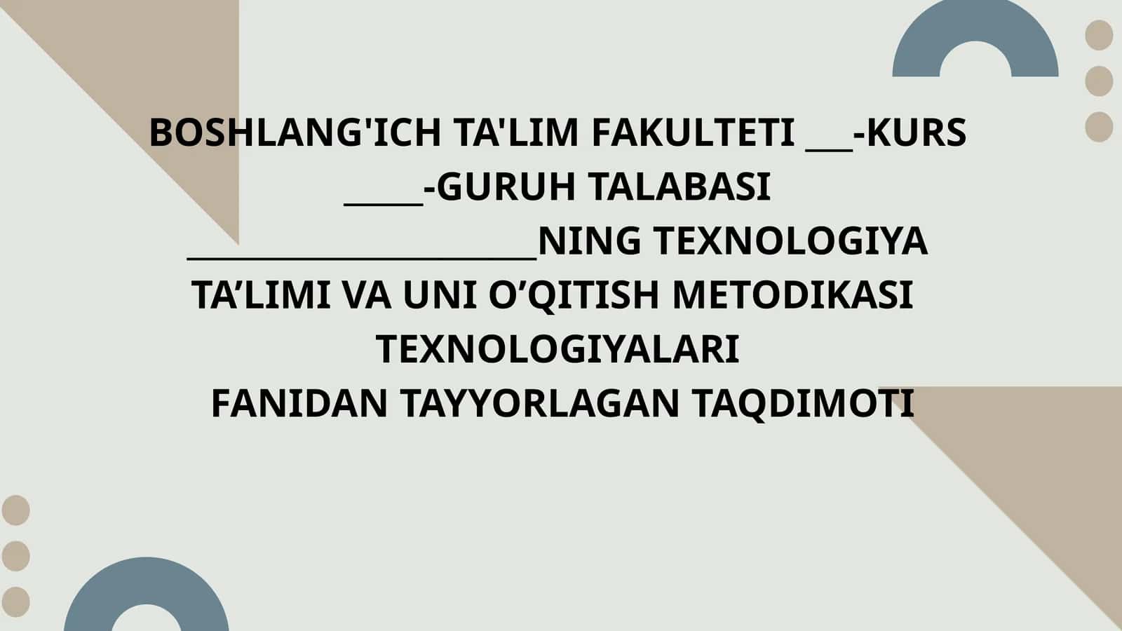 TEXNOLOGIYA DARSLARIDA INTERFAOL USULLARINING QO’LLANILISHI