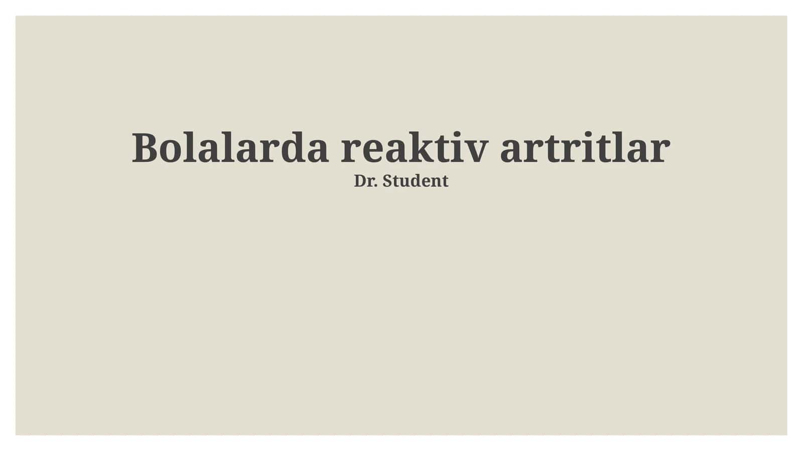 Bolalarda reaktiv artritlar