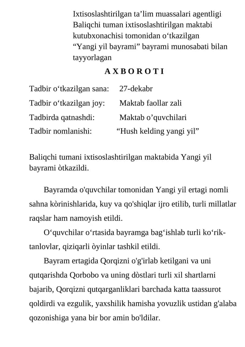 Yangi Yil Bayrami