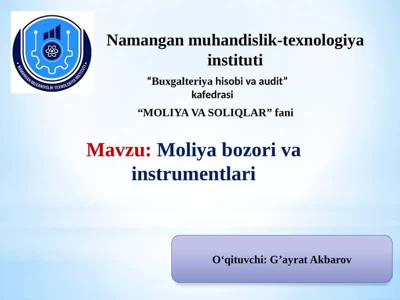 Moliyabozori vainstrumentlari