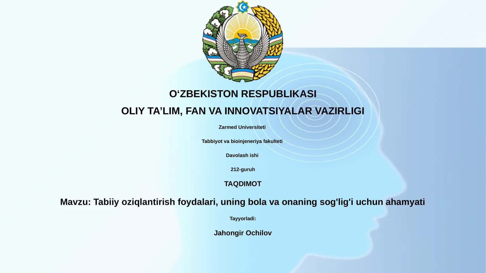 Tabiiy oziqlantirish foydalari, uning bola va onaning sog'lig'i uchun ahamiyati