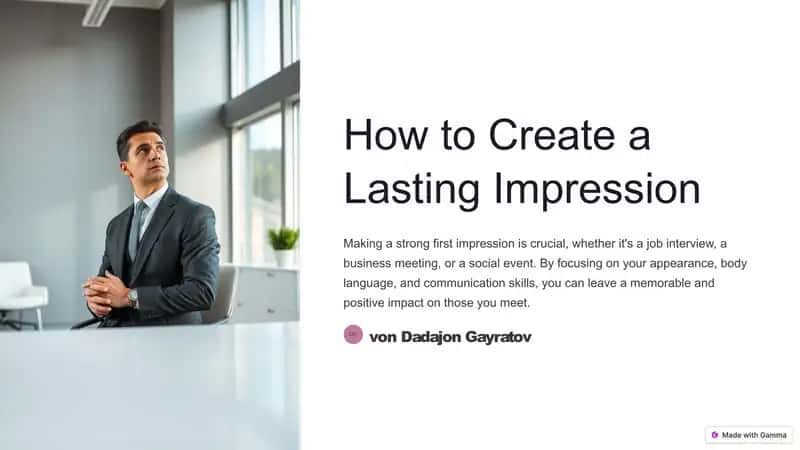 How to Create a Lasting Impression