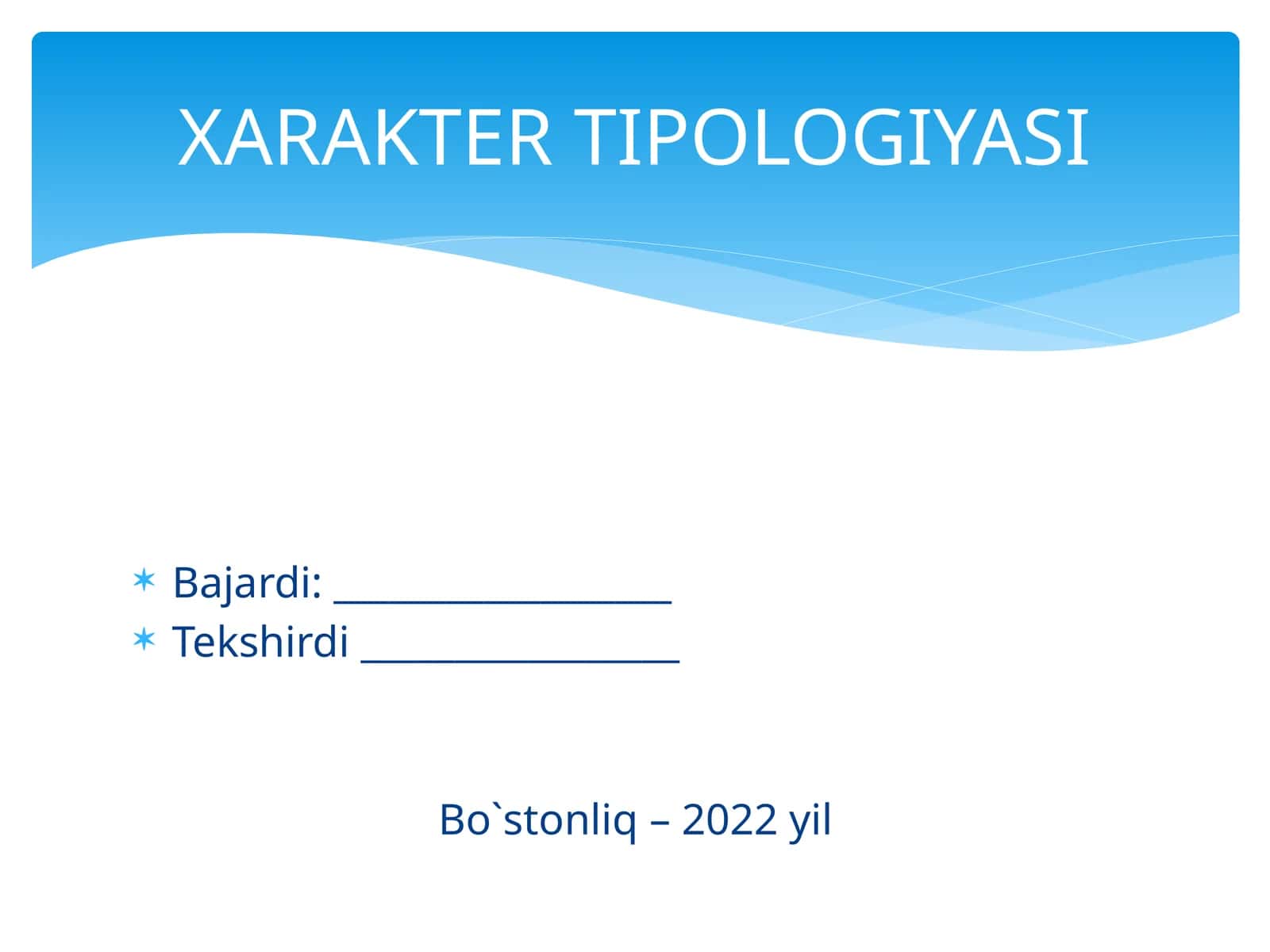 XARAKTER TIPOLOGIYASI
