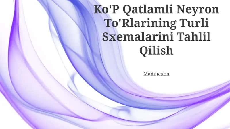 Ko'P Qatlamli Neyron To'Rlarining Turli Sxemalarini Tahlil Qilish