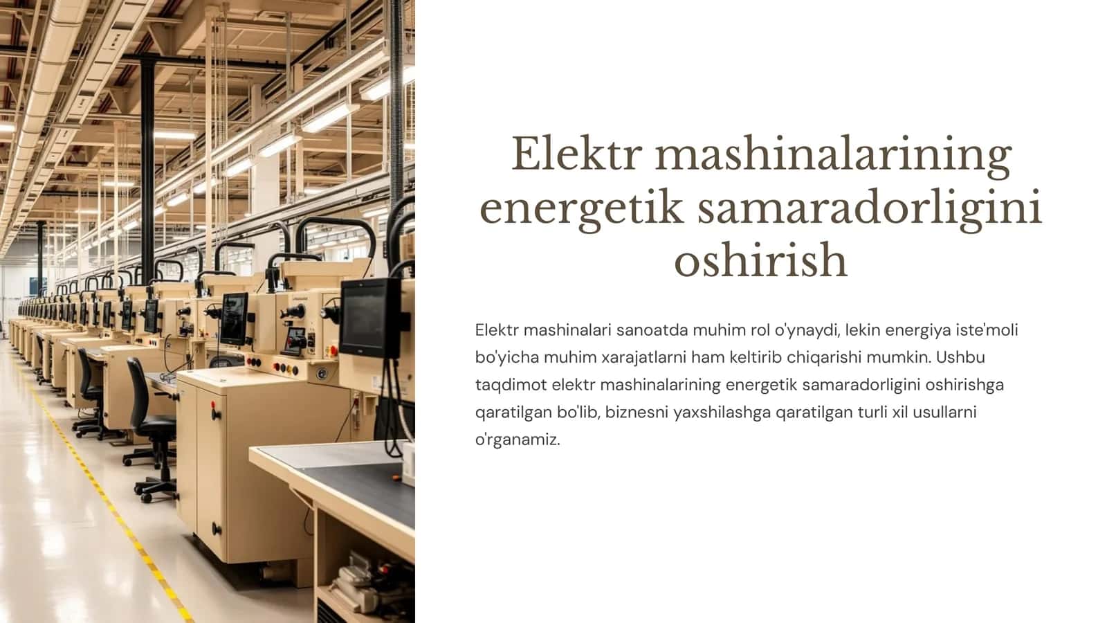 Elektr mashinalarining energetik samaradorligini oshirish