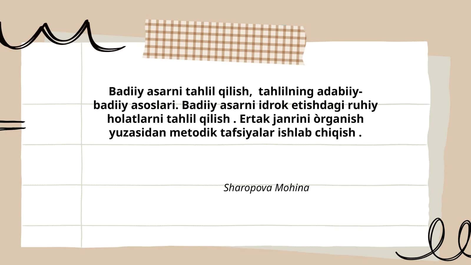 Badiiy asarni tahlil qilish