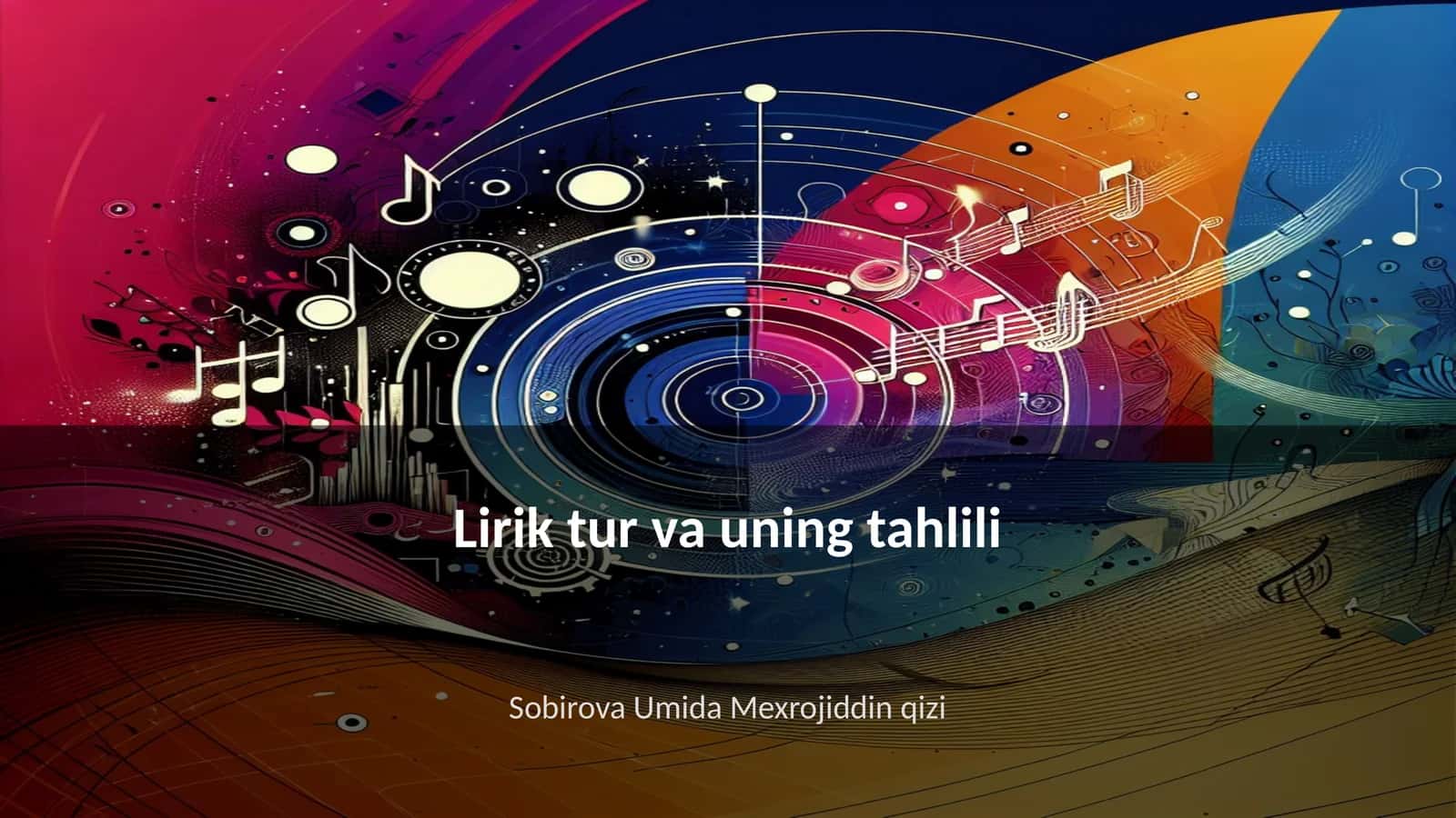 Lirik tur va uning tahlili