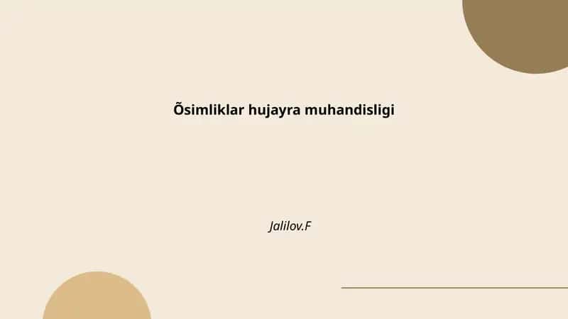 Õsimliklar hujayra muhandisligi