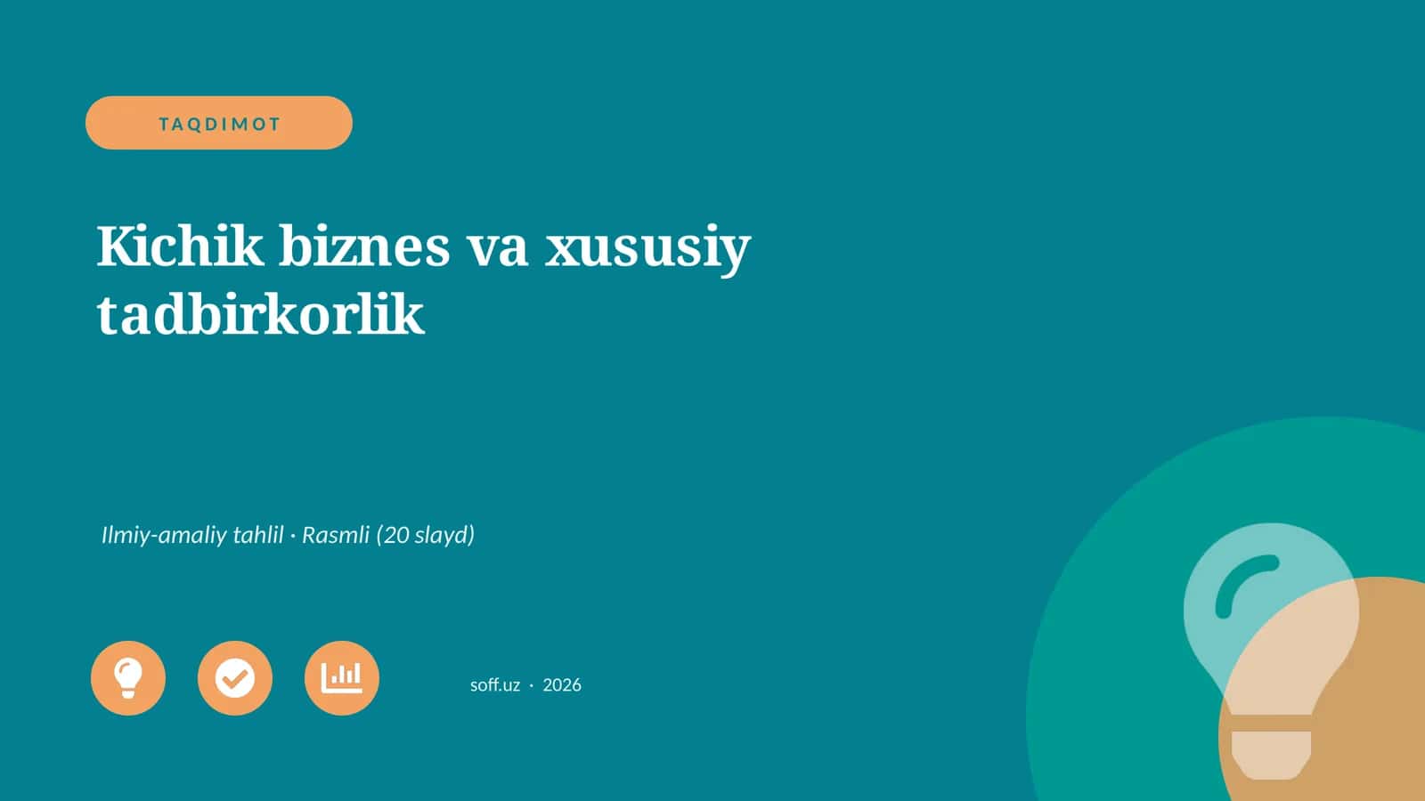 Kichik biznes va xususiy tadbirkorlik