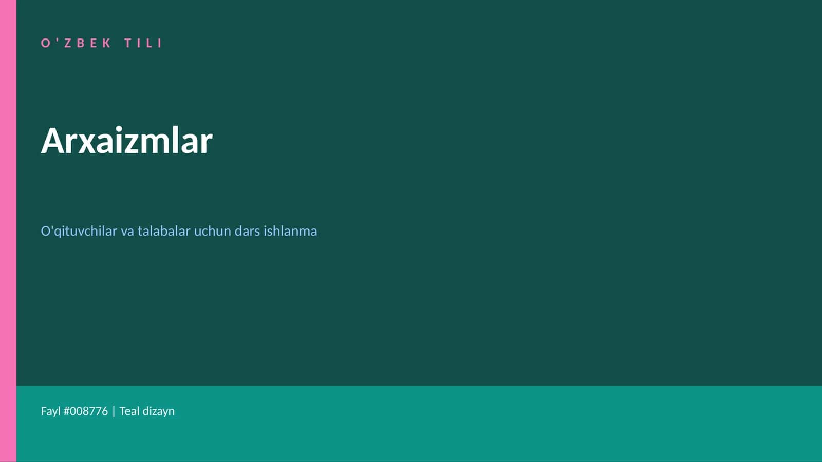 O'ZBEK TILI Arxaizmlar
