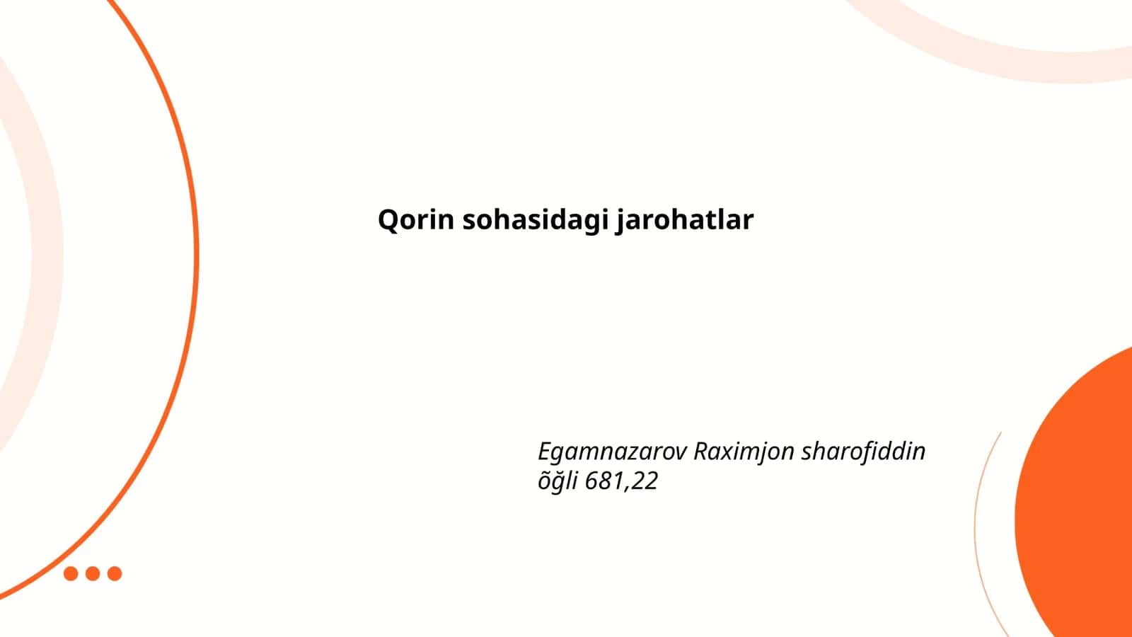 Qorin sohasidagi jarohatlar