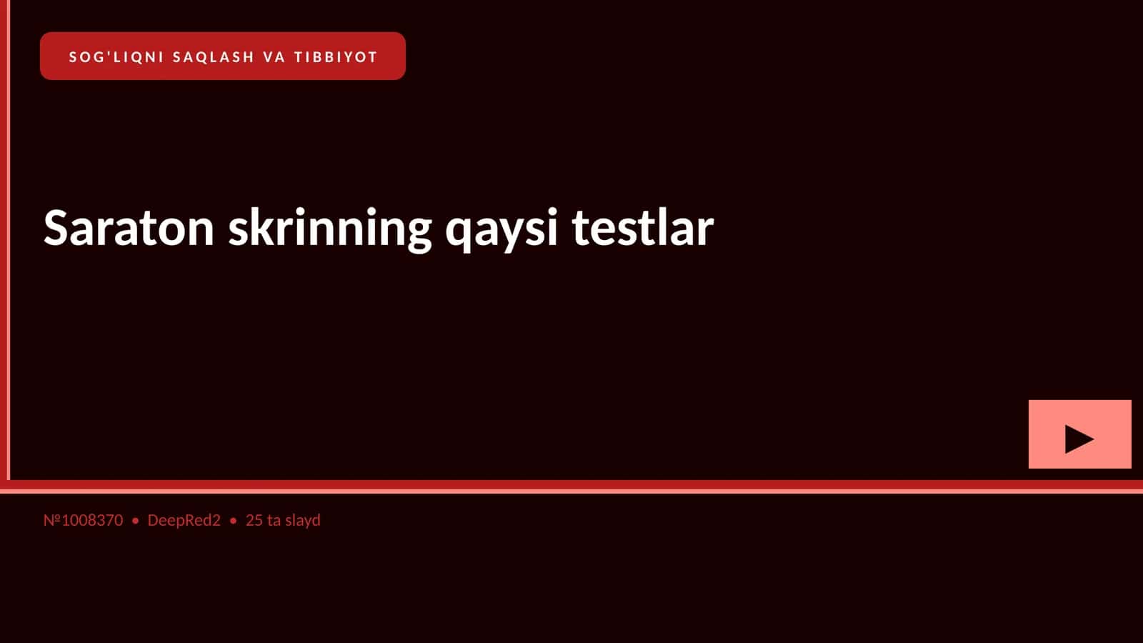Saraton skrinning qaysi testlar